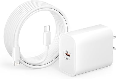 Bkayp iPhone Charger [Apple MFi Certified] 20W PD USB-C Fast Charging Power Adapter with 6FT USB-C to Lightning Cable Compatible with iPhone 14 13 12 11 Pro Max Mini Plus, XR XS X 8 and More