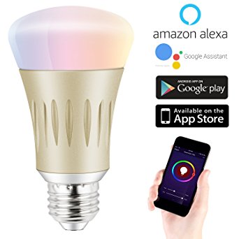 Expower 7W Smart WiFi Blub Light E27 Led Bulbs Works with Amazon Alexa Echo Remote Control by Smartphone IOS and Android 60W Equivalent