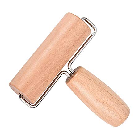 Pastry Pizza Roller - Wooden Rolling Pins for Baking Non Stick, VANZAVANZU Wood Dough Roller for Kids, Suitable for Smaller Hands, Easy to Handle, Eco-friendly and Safe, Sleek and Sturdy (Mini-T)