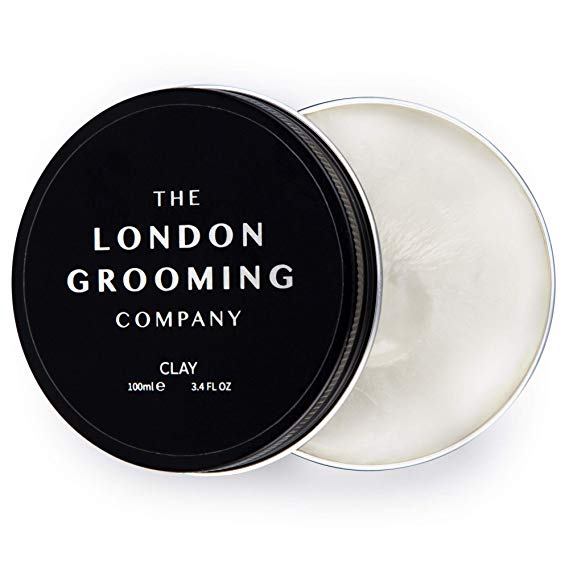 The London Grooming Company Clay for Men - Firm Hold and Dry Matte Finish - 3.4oz Water Based Men's Hair Product, Easy to Wash Out - Oud Wood Scent