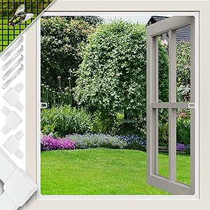 KESSER® Fliegenschutzgitter für Fenster | 130 x 150 cm | mit Aluminium Rahmen Fliegengitter Fliegenschutz Insektenschutz, mückengitter, moskitonetz, Spannrahmen, ohne Bohren und Schrauben Weiß