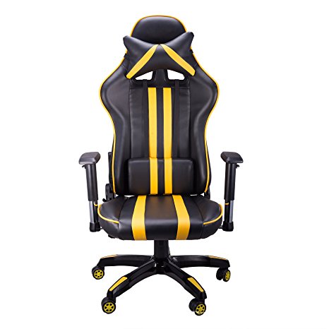 CO-Z Pro Ergonomic PC Computer Gaming Racing Chair with High Back Swivel & Headrest Pillow & Lower Back Support for Adults - Upgraded