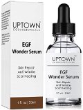 Anti Wrinkle and Acne Scar Removal EGF Wonder Serum From Uptown Cosmeceuticals Best Skin Repair and Healing Peptide Helps Diminish the Appearance of Scars Wrinkles Burns and Dark Spots Visibly 30mL