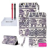 iPhone 6 Case iPhone 6 47 Case iPhone 6 Wallet Case ACO-UINT Elephant Pattern Premium PU Leather Wallet Flip Protective Skin Case with Card Slots Cash Compartment and Detachable Wrist Strap for Apple iPhone 6 47 Two Stylus Pens2 Screen ProtectorACO-UINT Microfiber Cleaning Cloth Included Elephant Wrist Strap Case