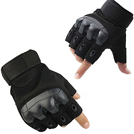 Tactical Gloves, Fuyuanda Half Finger Outdoor Gloves Fingerless Hard Knuckles Glove for Shooting, Riding, Cycling, Paintball, Motorcycle, Driving Gloves