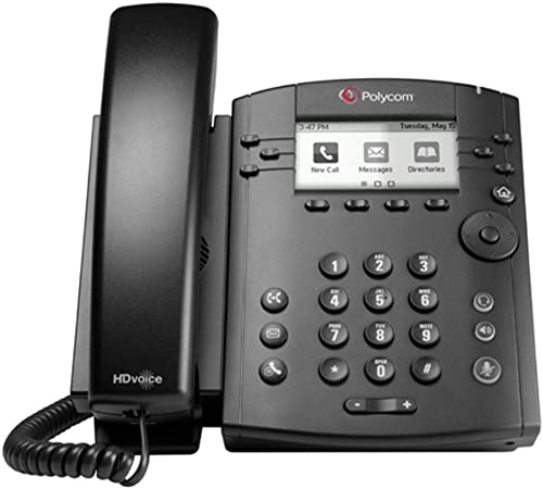 Polycom VVX 310 6-line Desktop Phone, Power Supply Included (Renewed)
