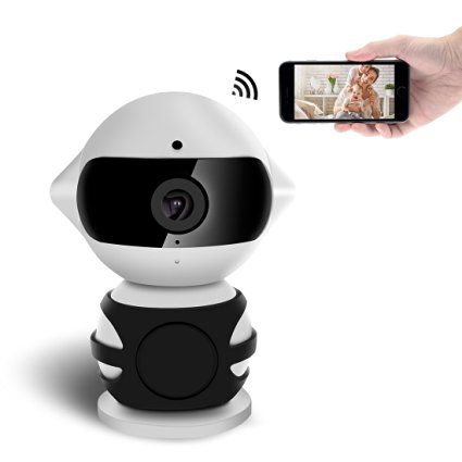FREDI Mini Robot 960P HD Wireless WiFi IP Camera indoor portable Hidden Spy Security Camera Real-time remote with Night Vision-(Silver)