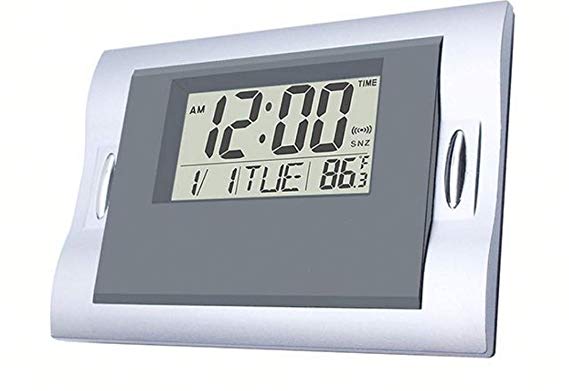 Vmarketingsite Digital Wall Clocks Grey, Silent Desk Clock Battery Operated Large LCD Kids Alarm Clock W/Countdown/Countup Timer, Indoor Temperature, Date for Office/Kitchen/Bedroom/Bathroom