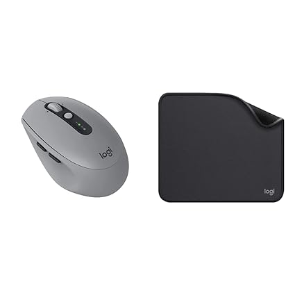 Logitech M590 Multi-Device Silent Bluetooth USB Mouse with 7 Customizable Button with Mousepad, Studio Series with Anti-Slip Rubber Base,Spill Resistant (Graphite)