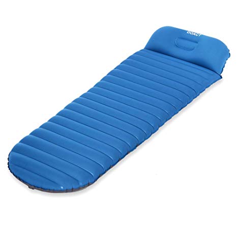 DOACT Inflatable Sleeping Pad for Backpacking Hiking Traveling, Ultralight Camping Sleeping Mat with Pillow, No Leakage Air Pad for Sleep Comfortably All Night