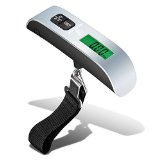 Digital Luggage Scale w LCD Backlight for Easy Reading from Accuoz - Lifetime Warranty Portable Electronic Scale Best for Travel Includes Battery Features MaxWeight 110lbs50 Start Saving Today Silver