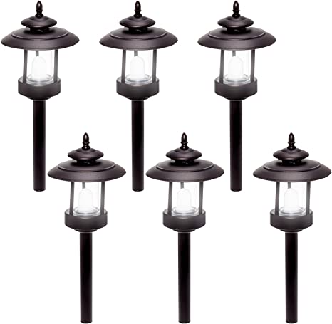 Westinghouse Outdoor Landscape Lighting & Accessories - 100 Lumen Low Voltage Landscape Lights - LED Landscape Path Lights - Low Voltage Pathway Lights Wired (Bronze, 6 Pack)