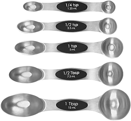 Magnetic Measuring Spoons, Alotpower Stainless Steel Measuring Spoons Measuring Spoon Set of 5 for Measuring Dry and Liquid Ingredients on Cooking and Baking