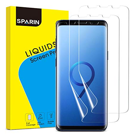 [2 Pack] Galaxy S9 Plus Screen Protector, SPARIN Wet Applied Screen Protector for Samsung Galaxy S9 Plus, with Full Coverage/Case Friendly/Touch Sensitivity/Bubble Free