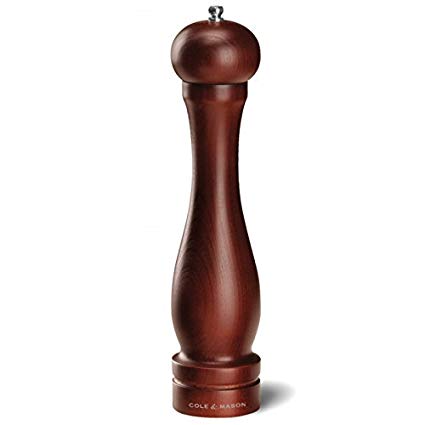 COLE & MASON Capstan Wood Pepper Grinder - Wooden Mill Includes Precision Mechanism, 12.5 inch