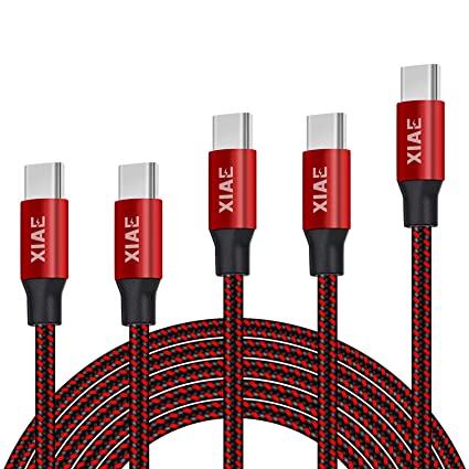 XIAE USB C Cable, [5-Pack 1/1/2/2/3M] Type C Fast Charger Charging Cable Nylon Braided Android Cable Compatible with Samsung Galaxy S10/9/8, Huawei P30/20/,Xiaomi,One Plus,Google Pixel etc.