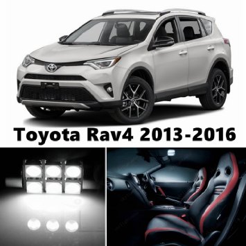 12pcs LED Premium Xenon White Light Interior Package Deal for Toyota Rav4 2013-2016