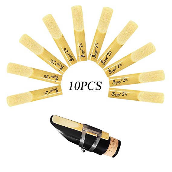 FOVERN1 Clarinet Reeds, Strength 2.5, 10 pcs with Plastic Box