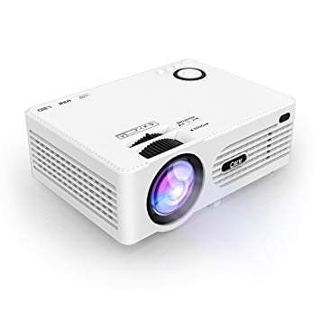 2200Lumens Video Projector - LED Mini Projector for Home Theater Movies, Compatible with iPhone,iPad,PS4,Xbox,TV Box,Speaker,TF/SD Cards,HDMI,VGA,AV (2200Lumen)