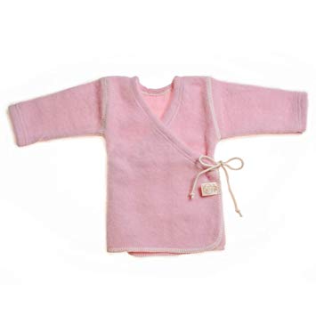 LANACARE Organic Wool Baby Sweater, Soft Pink, size 74 (6-9 mo)