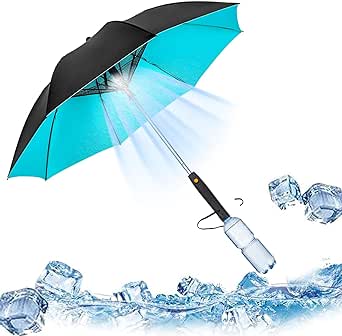 3 in 1 Umbrella with Fan and Mist Spray, 3 in 1 Umbrella with Fan and Mister, Uv Umbrella with Mister and Fan USB Rechargeable Sun Umbrella