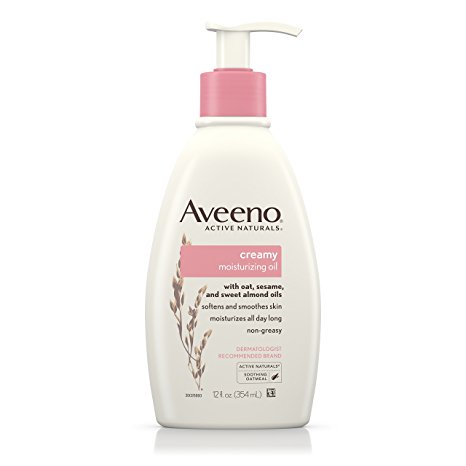 Aveeno Creamy Moisturizing Body Oil For Dry Skin, 12 Fl. Oz