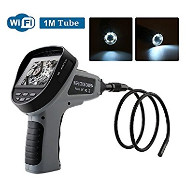 Tacklife (Jetery) 3.5 Inch WIFI Digital Endoscope, Video Inspection camera Borescope with 8.5mm Diameter Lens, 3.5“ TFT LCD Monitor, Image 180° Rotation, 1m Flexible Waterproof Tube