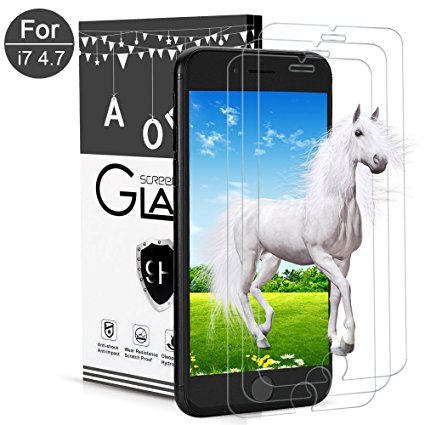 iPhone 6/6s/7 Screen Protector,AOFU Tempered Glass 3D Touch Compatible,9H Hardness,Bubble Free ( 3Pack )