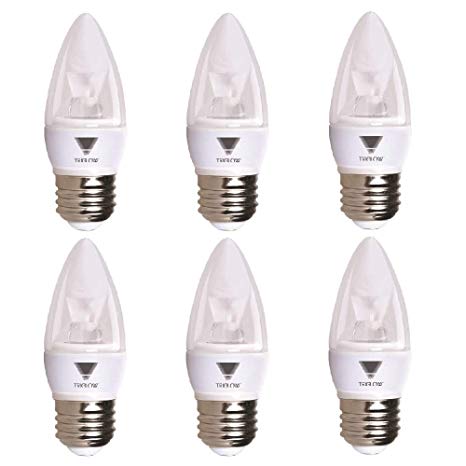 TriGlow T95547-6 (6-Pack) 5-Watt (40W Equivalent) LED Torpedo Bulb, DIMMABLE 5000K (Daylight White Color) 325 Lumen E26 Medium Base LED Light Bulb, UL Listed