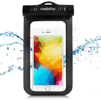 Mobility Universal Waterproof Phone case - Best Dry Bag for Apple iPhone 6 6s 6 Plus 6s Plus 5 Samsung Galaxy S7 S6 LG G4 Nexus 6P Smartphone Pouch Fits Screens Up to 65 Diagonal - Black