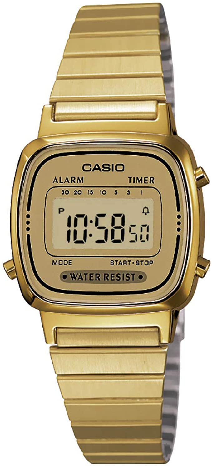 CASIO Women's Classic Vintage Quartz Watch with Stainless Steel Strap, Gold, 10 (Model: LA670WGA-9)