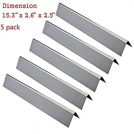 GasSaf Stainless Steel Flavorizer Bar Replacement Weber 46510001, 47513101 Spirit 300 310 320 E310 E320 Series Gas Grill Front Controls (L15.3 x W2.6X T2.5inch)(5-Pack)