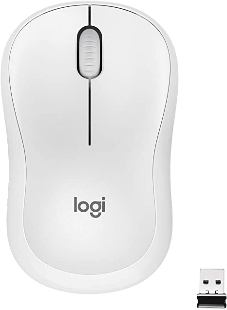 Logitech M220 Wireless Mouse, Silent Buttons, 2.4 GHz with USB Mini Receiver, 1000 DPI Optical Tracking, 18-Month Battery Life, Ambidextrous PC / Mac / Laptop - White