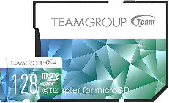 TEAMGROUP Color Card II 128GB MicroSD UHS-I U3 High Speed Flash Memory Card with Adapter for 4K UHD Camera Recording Shooting, Nintendo Handheld Console, Smartphone (TCIIUSXH128GU352)