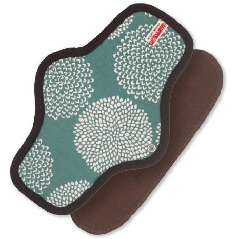 Sckoon Organic Cotton Cloth Menstrual Pads Reusable Type Snap-on Fireworks Teal