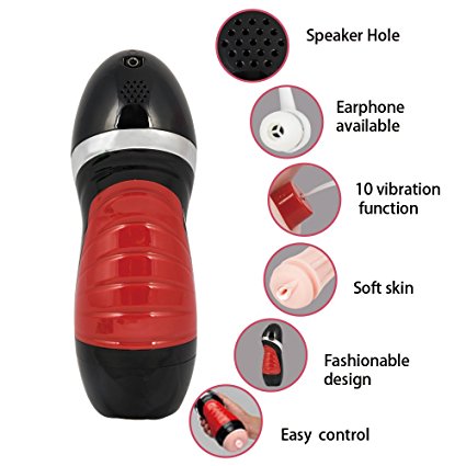 Male Masturbation Cup Automatic USB charger 10 Frequency Vibration Dual-motor Vibrator Stamina Sports Training Male Adult Toy Cup Massager with Headphone Built-in Voice for Adult Male Female