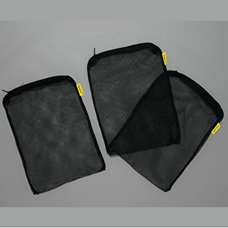 Aquacity™Aquarium Filter Media Bags for Pelletized Carbon, Bio Balls, Ceramic Rings, Ammonia Remover (Black, 8"x 5.5" 3-pack)