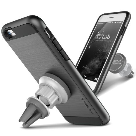 iPhone 6S Case, Verus [Magnetic Flat][Steel Silver] - [Magnetic AC Vent Car Mount   Case Combo] For Apple iPhone 6 6S 4.7