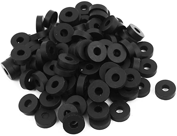 uxcell Rubber Flat Washers 13mm OD 5mm ID 4mm Thickness for Faucet Pipe Water Hose, Pack of 100