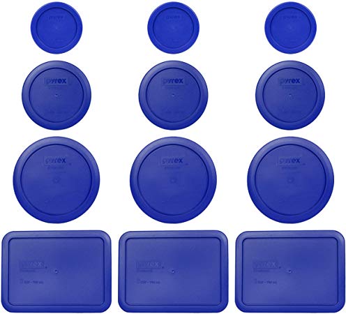 Pyrex (3) 7202-PC 1 Cup Cadet Blue (3) 7200-PC 2 Cup Cadet Blue (3) 7201-PC 4 Cup Cadet Blue (3) 7210-PC 3 Cup Cadet Blue Replacement Food Storage Lids