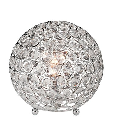 Elegant Designs LT1026-CHR Crystal Ball Table Lamp