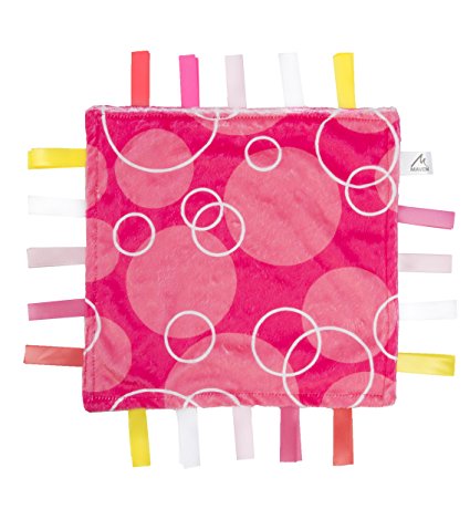 Maven: Soothing Security Blanket – White and Hot Pink with Bubbles