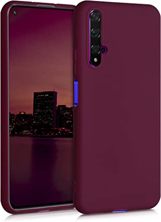 kwmobile Carcasa para Huawei Nova 5T - Funda para móvil en TPU Silicona - Protector Trasero en Violeta Burdeos