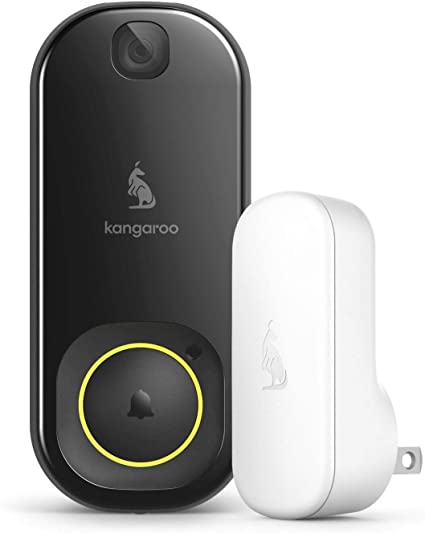 Kangaroo Smart Doorbell Camera   Indoor Chime | Photograph Motion at The Door | Photo Push Notifications, WiFi Required | No Hard-Wiring