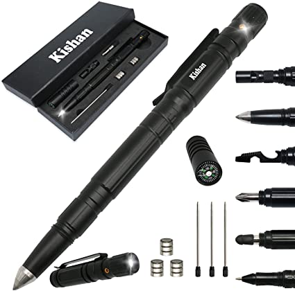 Gifts for Men Dad, Tactical Pen 12-in-1 Christmas Stocking Stuffers for Men Cool Tool Gadget for Men Unique Birthday Gifts for Men Him, Her, Husband, Grandpa, Boyfriend