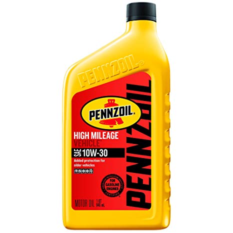 Pennzoil High Mileage Motor Oil 10W-30 – 1 Quart (Pack of 6)