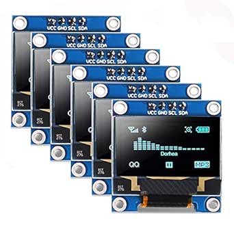 6PCS 0.96 OLED Display Module 128 x 64 I2C Display 0.96inch 12864 Blue OLED Module OLED Display IIC Serial Compatible with Raspberry Pi Display and Microcontroller