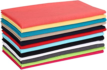 Cotton Flax Fabric Dinner Napkins (Set of 12, 19x19 inches) Tailored with Mitered Corners and a Generous Hem, Cotton Napkin, Soft and Comfortable, Ideal for Events and Regular Home Use, Multi Color
