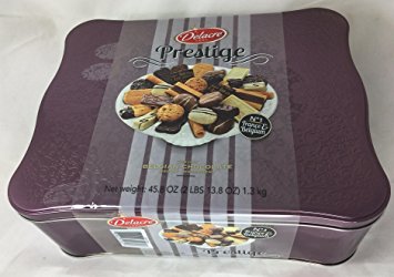 Delacre Prestige Luxury Belgian Chocolate Biscuit Assortment 45.8 Ounce Holiday Tin Assortment