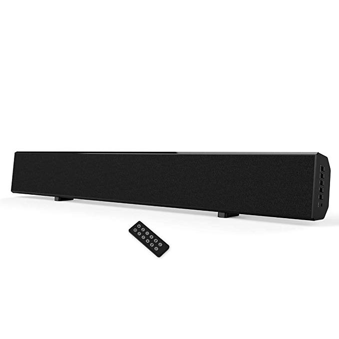 Soundbar, Wotmic TV Sound Bar Built-in Subwoofer 30-inch 2.0 Channel Wired and Wireless Home Theater Speaker System with Remote Control, Wall Mountable for TV PC Cellphone （Not Include Optical Cable）